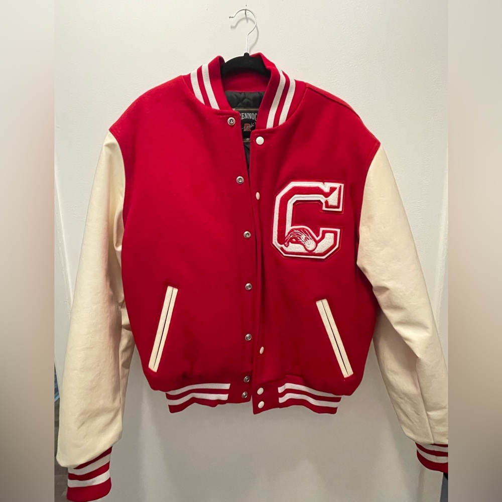 Red and White Letterman Varsity Jacket
